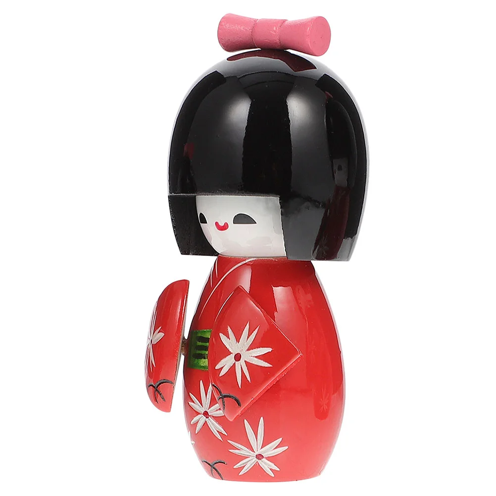 Decorazione Giapponese Kokeshi Kimono Figurine Cruscotto Legno Sushi Auto Figurine Sculture Asiatiche Figura Statua Geisha Set In Legno