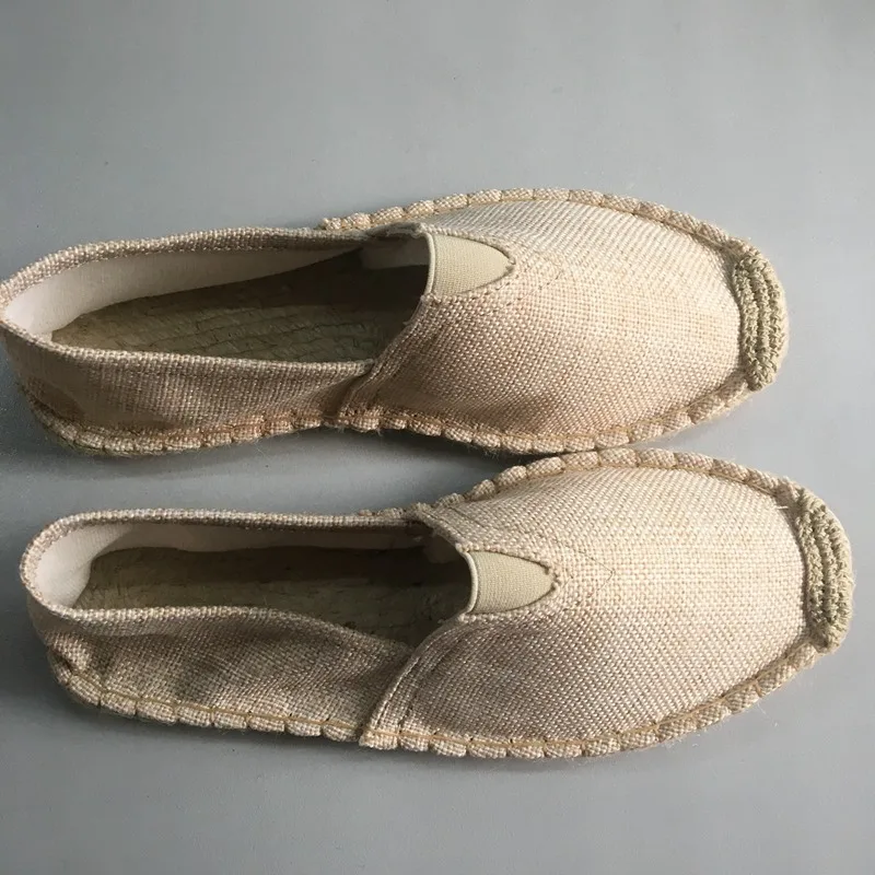 Girseaby Black Retro Vintage Lazy's Espadrilles Boat Shoes Flat for Female Unisex Larger Size Breathable 44 45 T189