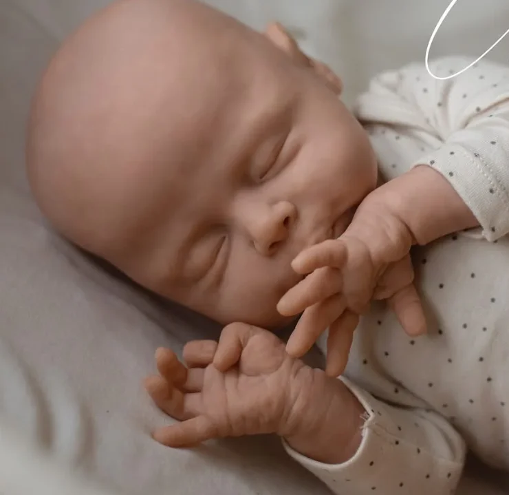 Kit de Boneca Reborn Christopher de 19 Polegadas NPK, Não Pintado e Não Montado, com Corpo de Pano, Peças DIY para Artistas, Brinquedo Não Incluído