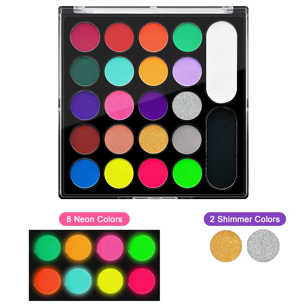 22 Color Face Body Painting Kit for Kids Adults,Face Paint Makeup Palette with Brush,Halloween Carnival Artist Cosplay Art Party 5
