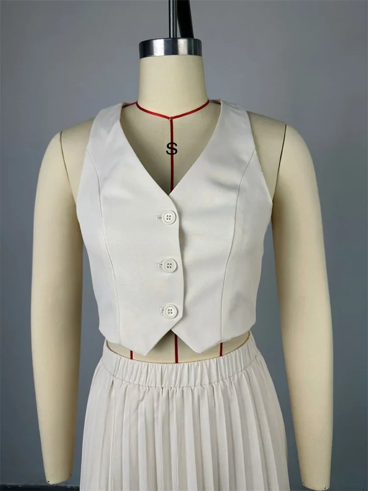 Wmstar Skirts Sets Party Two Piece Set Women Sexy Fashionable Solid V Neck Vest Top Casual Matching Suit Wholesale Dropshipping