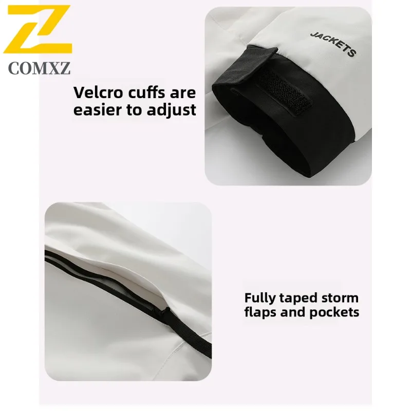 COMXZ Alpine  Men Jacket Thickened Mountaineering Windproof Warm Parka Casual Travel Comfortable Lightweight Winter New Clothing