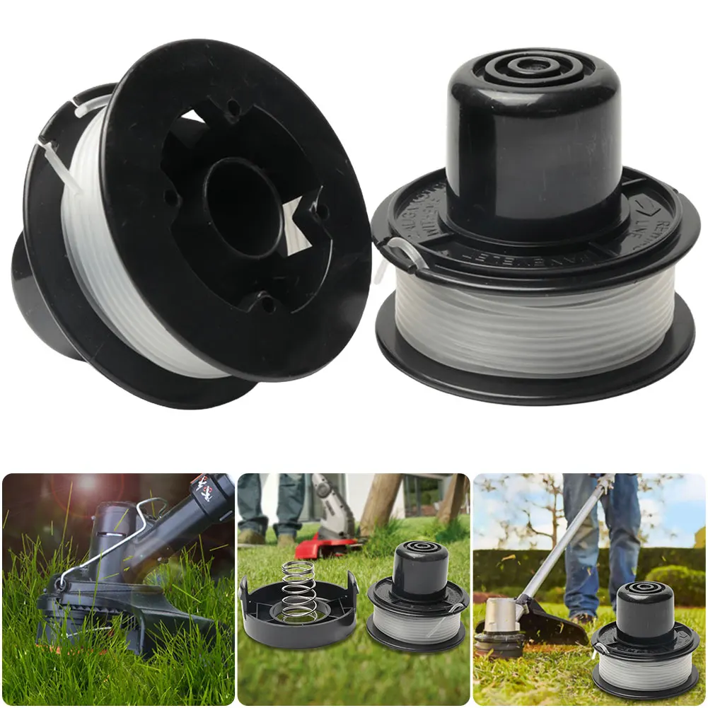 스트링 트리머 라인 교체 스풀, 캡 및 용수철 포함, 블랙 데커용 ST4500 ST5000 GE600 ST6800, 20 피트