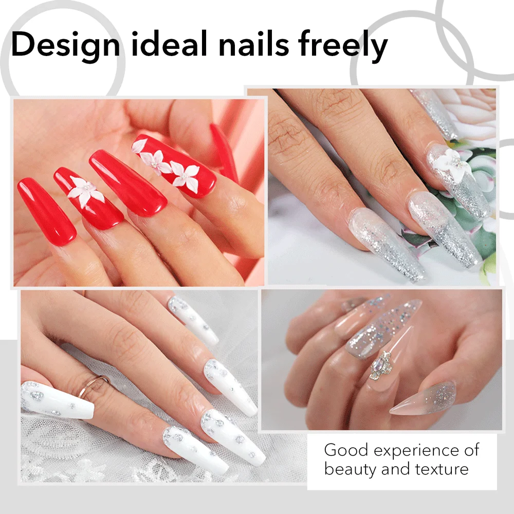 Aokitec 1OZ/2OZ Acrylic Powder French Nail Art Starter Design for Nail Carving Extension Adhesive Decoration Manicure Salon 3