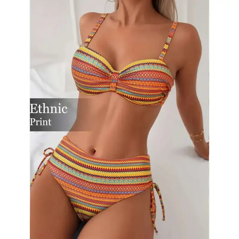 Sexy High-Waist Print Bikini – Two-Piece Trendy Swimwear - Image 4