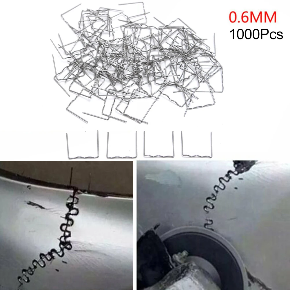 

1000Pcs 0.6mm Small Corrugated Welding Nails Repair Tools Stapler Staples Plastic Welder Tool Car Damaged Bumper Repair Kit