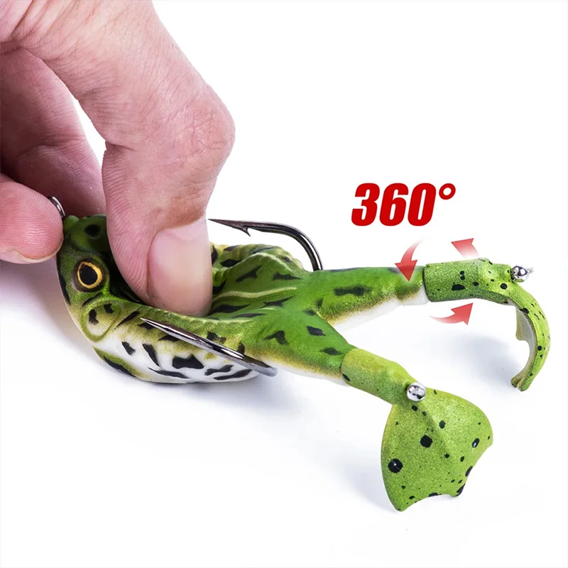 1pc Frosch Köder Doppel Propeller Bein Silikon Weichen Köder 13,5g, 9,2 cm High Carbon Stahl Doppel Haken angeln Getriebe Zubehör – Detail 13