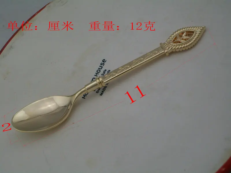 

Retro leaf coffee spoon bronze ice cream jam spoon manualidades cucharas small vintage spoon shovel