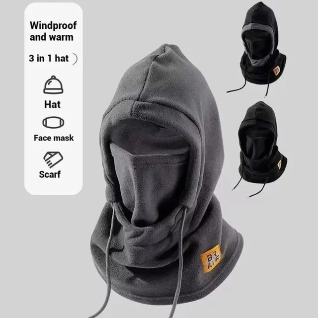 2025 3-in-1 Balaclava Winter Fleece Warm Hat with Mask Neck Warmer Windproof Cap for Men Women Cycling Cold Weather Protection 2