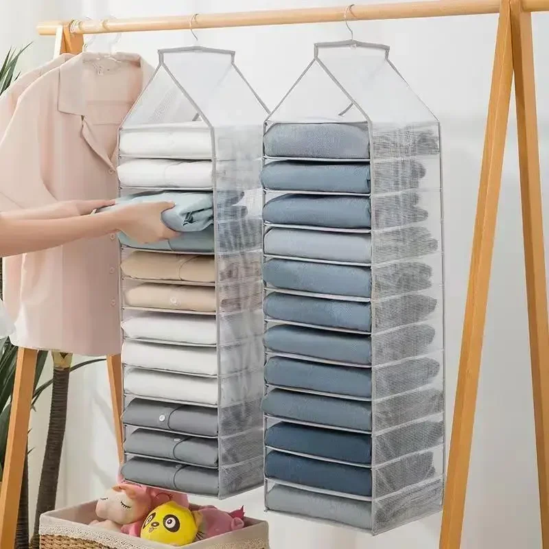 

1pc Wardrobe Hanging Storage Bag Clothes Organizer Cabinet Organizer Pants Socks Underwear Separate Bag For Household Dormitory