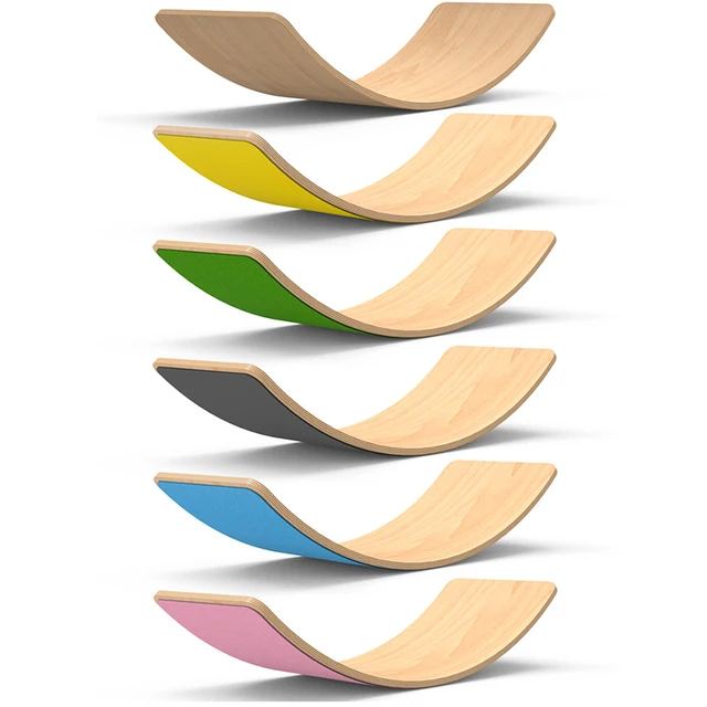 2022 Wooden Baby Balance Board Children Curved Seesaw Yoga Fitness Equipment Baby Indoor Toys Kids Outdoor Sports Gift Play Game 6