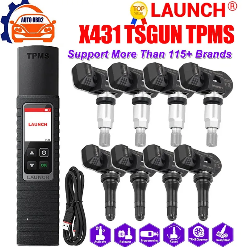 X431LAUNCHX431TSGUNTPMSCarTirePressureInspectionToolSensor