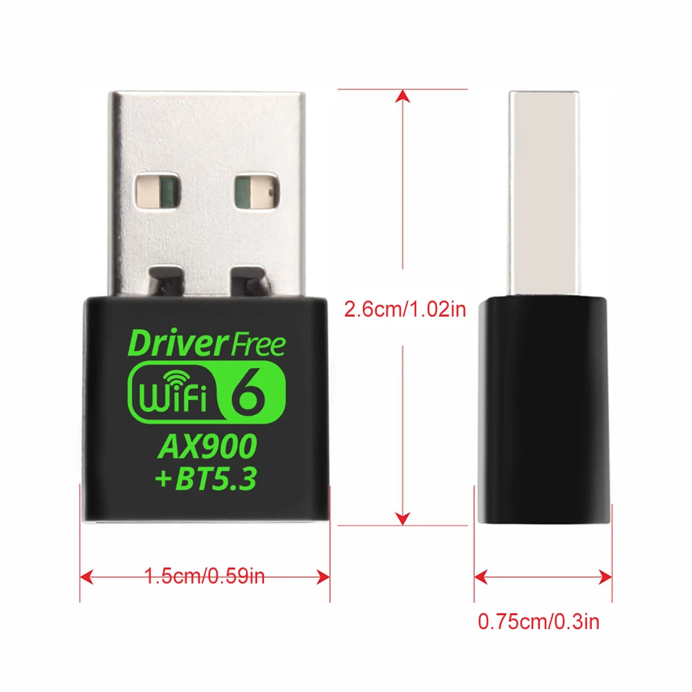 Mini USB WiFi 6 Bluetooth Adapter for PC Laptop Desktop