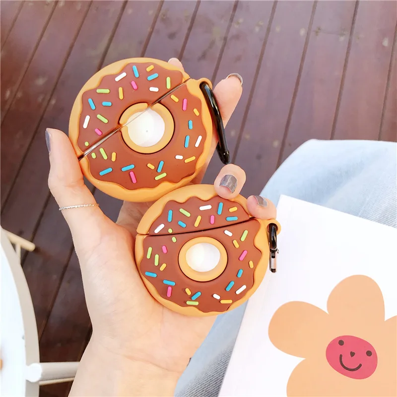 

Creative Doughnut Food Case For Airpods Pro Case,Soft Silicone Protective Earphone Cover For Airpods 3 Case/Airpods 1/2 Case