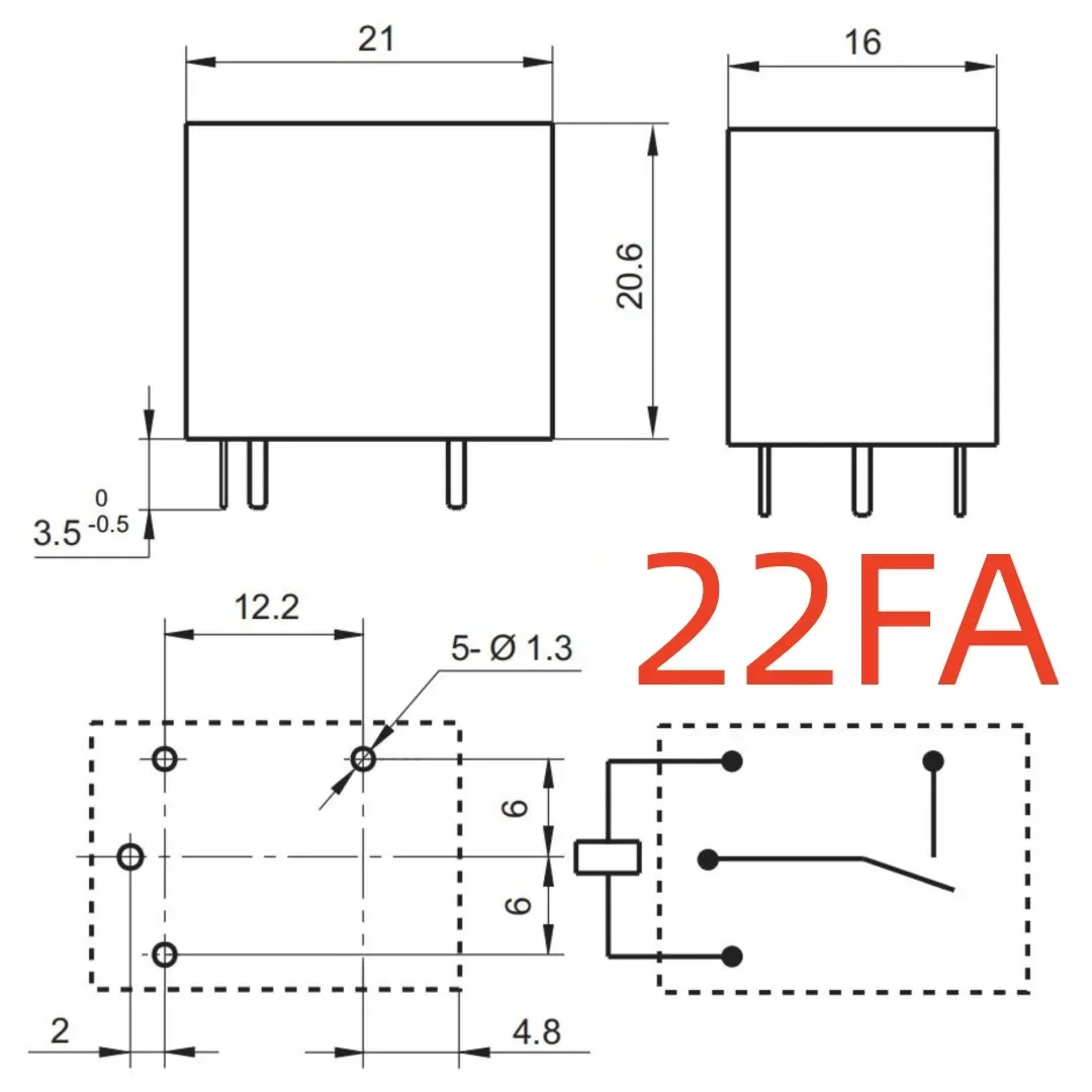 New 922-12VDC-SL-A (22FA-15A) Relay 4pins