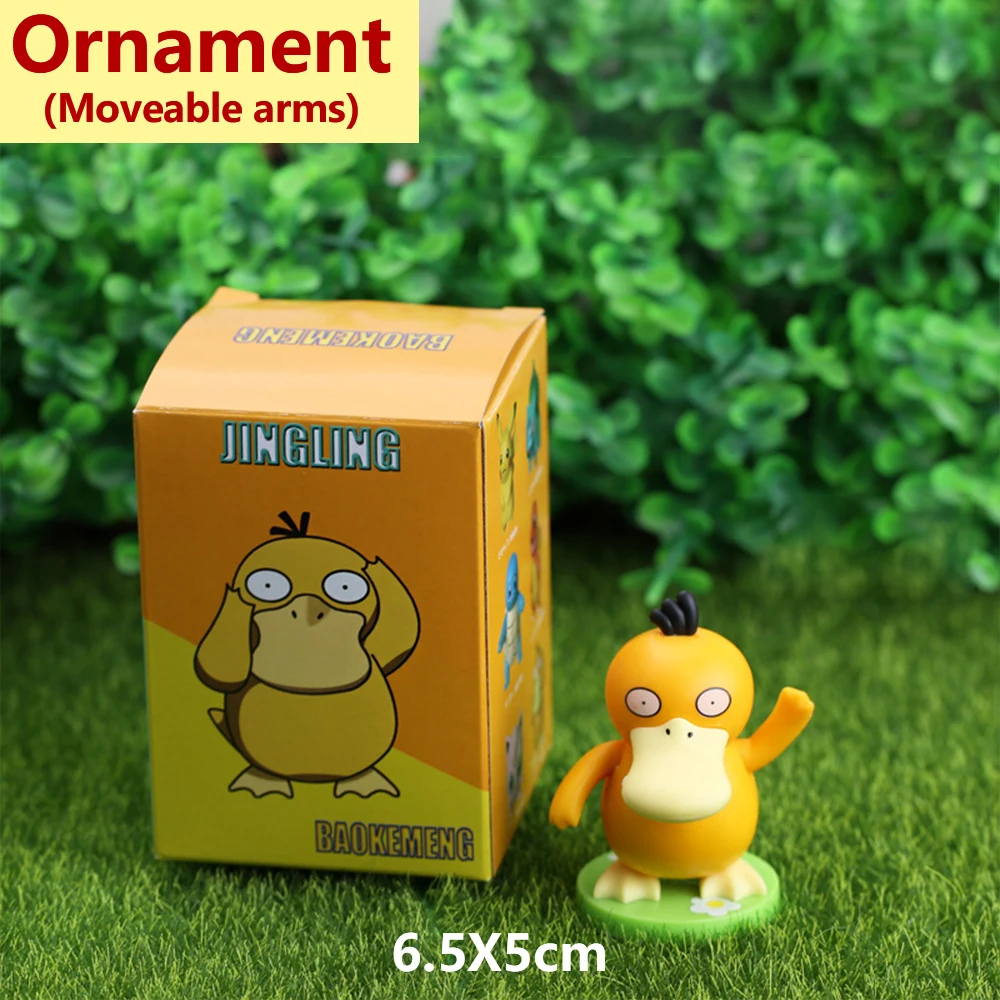 2022 Anime Pokemon Pikachu Psyduck Character Kettle Dancing Duck Music Box Children Toys Models Kawaii Children's Birthday Gifts venom toys Action & Toy Figures