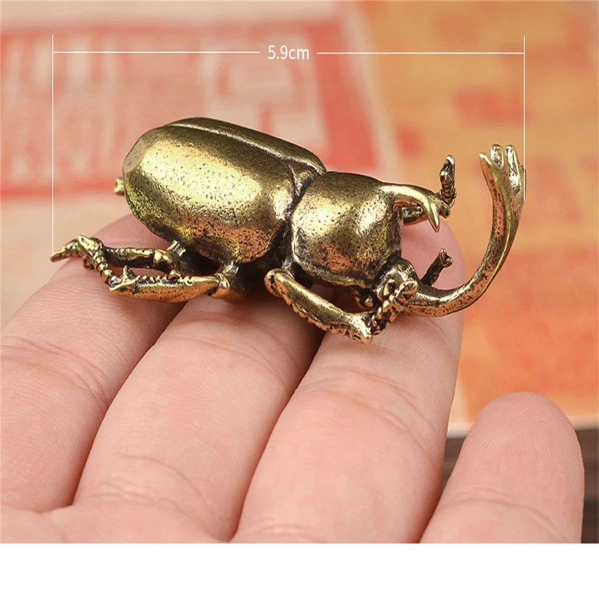 Simulation Copper Insect Ornaments Creative Solid Brass Beetle Decor Fuuny Small Bug Home Living Room Decoration Festival Gift