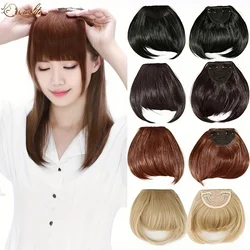S-noilite Synthetic Real Thick 35g 15Colors Natural Bang False Hair Black Brown Auburn Bleach Blonde Red Clip In On Bangs Hair