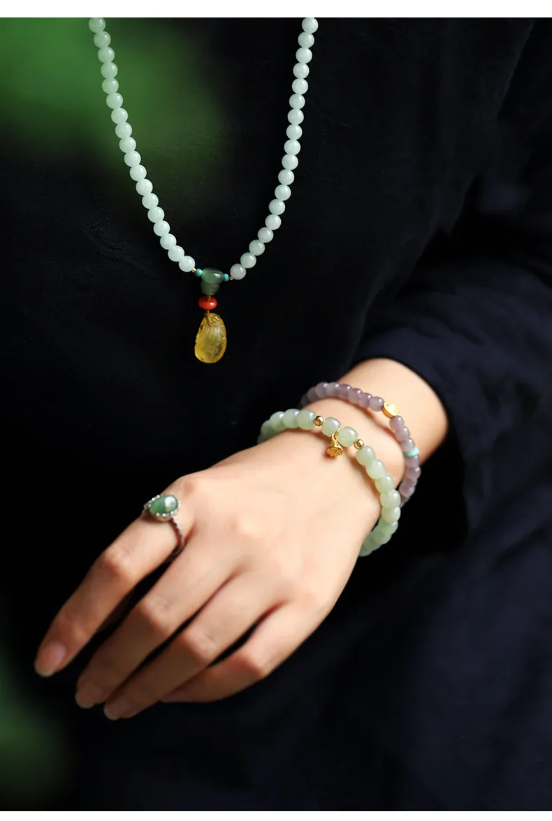 Hetian Jade String DIY Männer Und Frauen Modelle 7*8mm Zubehör Armband Mode Schmuck Hohe Qualität Geburtstag Geschenk – Detail 2