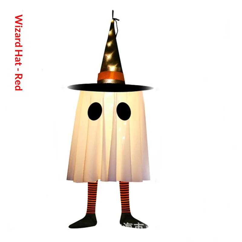 Spooky Halloween Witch Hat Lantern - Haunted Night Light Décor for Indoor & Outdoor Festivities