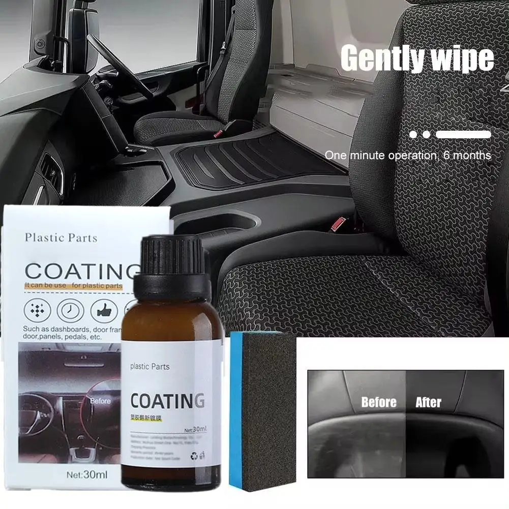 

30ml Car Plastic Refurbished Cleaner Interior Parts Restoration Clean Crystal Agent Polishing Dashboard Maintain Coating R3Y0