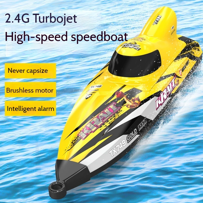 Rc Boats 25km/H 2.4g Turbojet Power Brushless Motor Long Lasting Endurance Sealed Waterproof Cooling System Rc Jet Boat For Boy 2