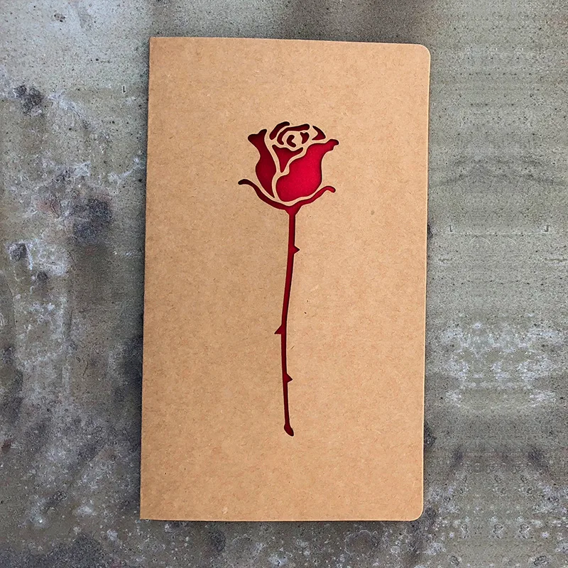 Retro Kraft Paper Cards with envelope Hollowed Love Greeting Thank You Card 1Pc Wedding Birthday Party Supplies Decor Invitation