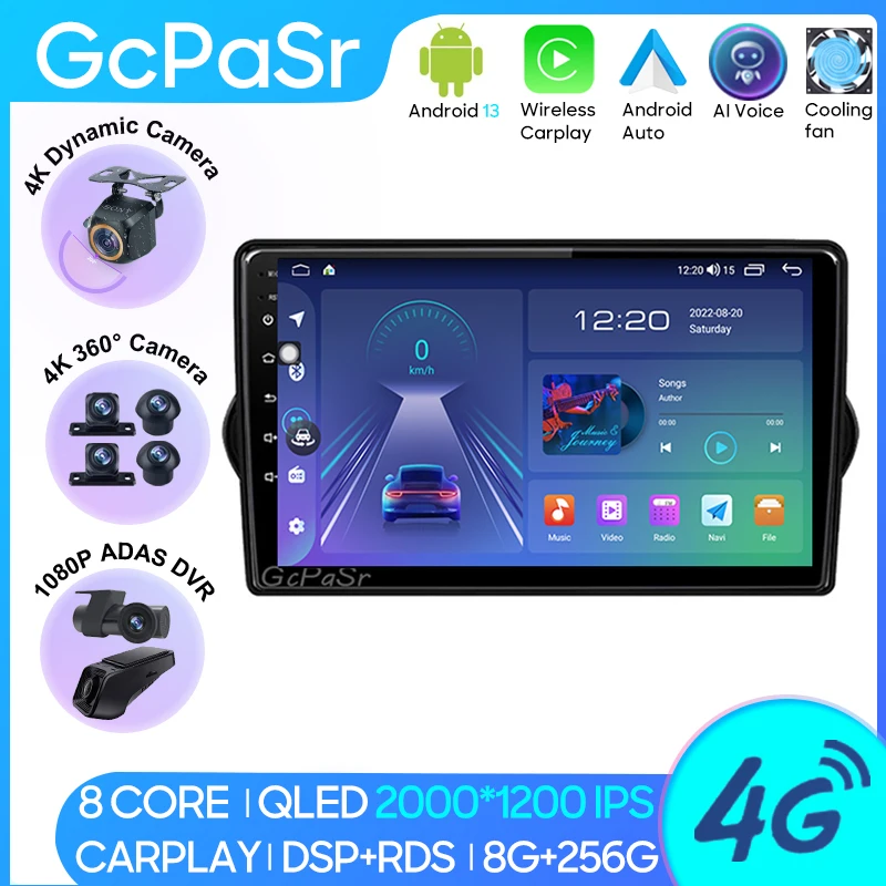 

Car Radio Android 13 For Fiat EGEA I 2015 - 2018 GPS Navigation Auto Stereo Wifi Bluetooth Multimedia Player Head BT No 2din DVD