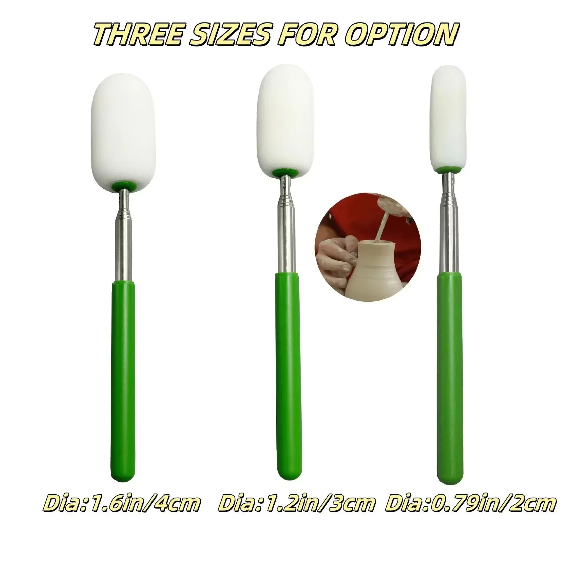 Pottery Sculpture Sponge Holder DIY Pottery Absorbent Sponge Telescoping Stick Ceramic Throwing Stick Trimming Tools