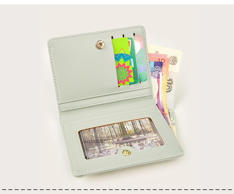 Compact card holder wallet interior detail