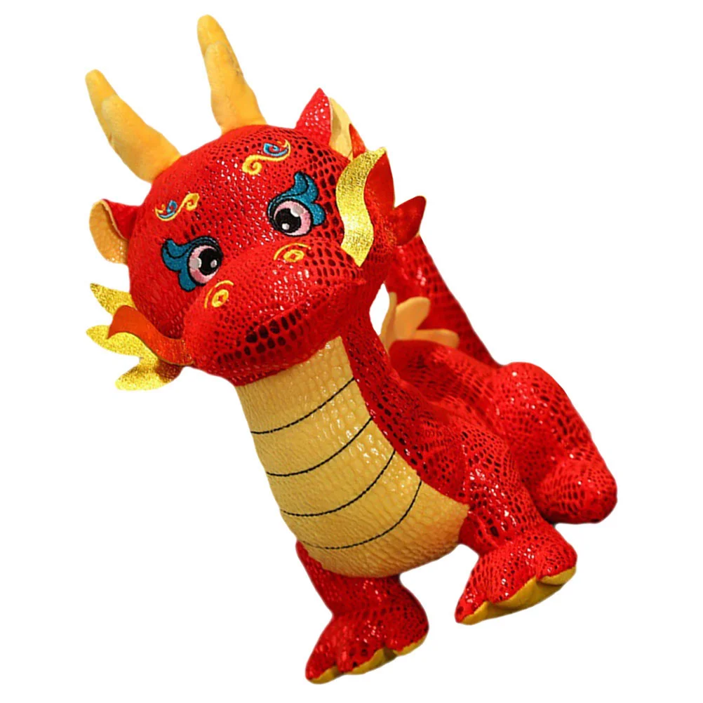 Chinese New Year Dragon Decor Plush Cartoon Dragon Toy Stuffed Dragon Decoration New Year Gift Office Home Decorations