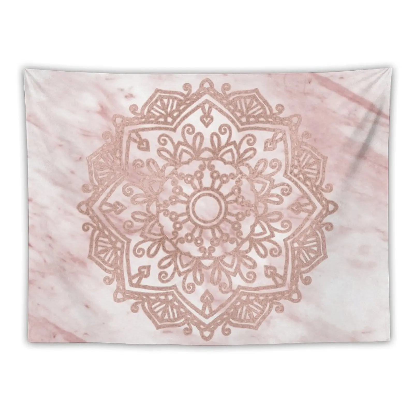 

Rose gold mandala - pink marble II Tapestry Wall Tapestries Room Decor Aesthetic Tapestry