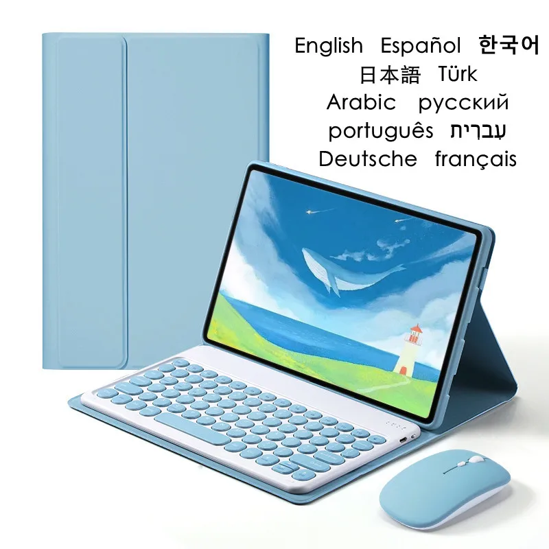 Funda para Lenovo Tab M10 Plus 10 Case de Teclado para Lenovo Tab M10 Fhd Plus Teclado Russo Espanhol Coreano Português