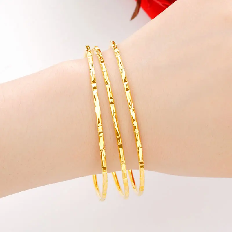 

Plated 100% 24K Real Gold 18K Bracelet Female 999 Sansheng III Pure Gold Fine Starry Fashion Trend Woman Jewelry Valentine Gift