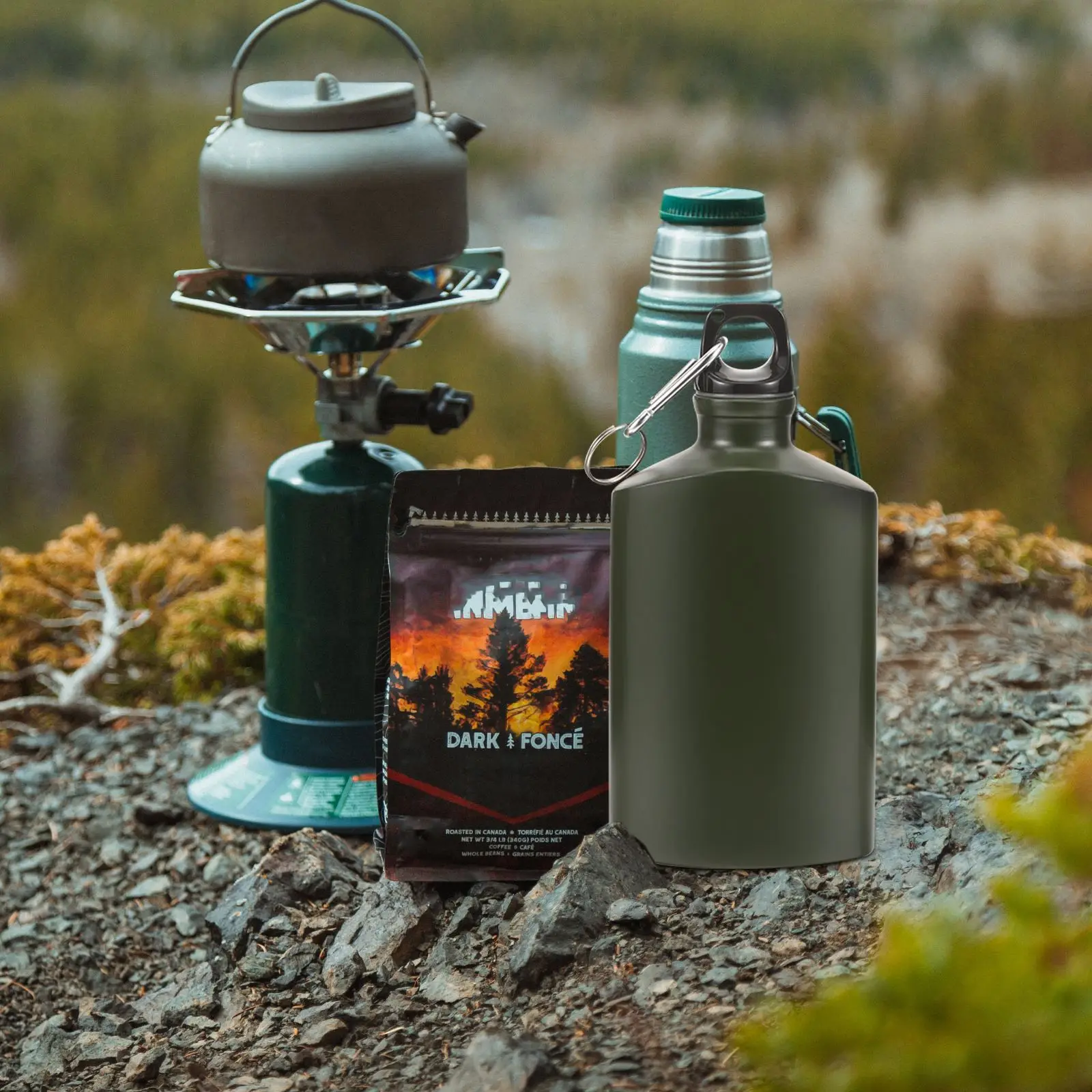 Aluminum Flat Kettle 500ml Travel Camping Hiking Outdoor Recreation Portable With Hook