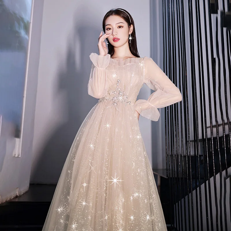 champagne-prom-gowns-long-sleeves-for-graudation-party-shiny-star-glitter-a-line-floor-length-tulle-women-formal-evening-dresses