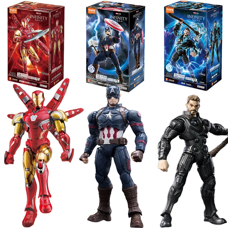 Original BLOKEES Die Avengers Thor Iron Man Mk85 Captain America Tony Stark Anime Abbildung Modell Bausteine Spielzeug Kinder Geschenke
