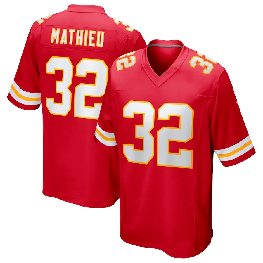 thumbnail image 1 of Camisetas de fútbol bordadas personalizadas de Kansas City para hombres, mujeres y jóvenes, camisetas de fútbol Kelce, 1 of 5