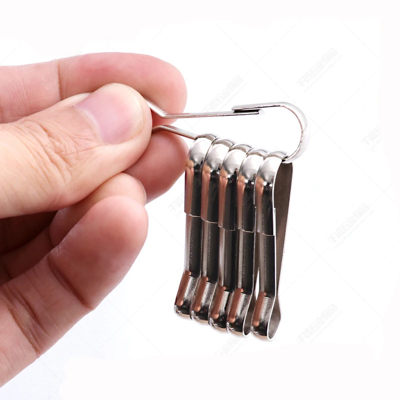 100Pcs 금속 스냅 클립 후크로드 된 걸쇠 열쇠 고리 버클 하드웨어 액세서리 가방 체인 금속 작은 Carabiner 열쇠 고리 도구