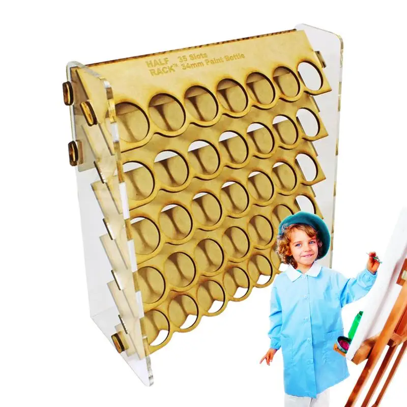 35 Slots Paint Organizer Storage Rack Miniature Model Hobby Paint Station Holder Caddy Stand 34mm Round Bottle Paints