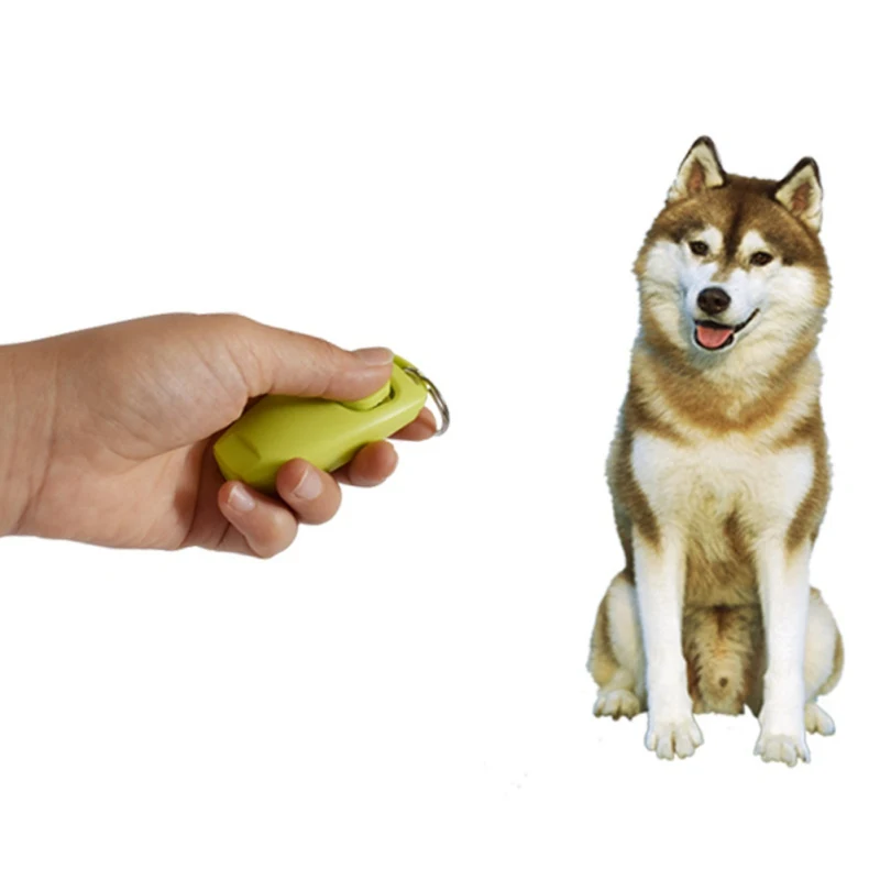 2 In 1 Pet Dog Clicker Dog Training Whistle Clicker Trainer Puppy Stop Barking Training Aid Tool with Key Ring Pet Supplies