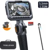 TESLONG 5.5mm Lens Two-Way 420° Articulating Borescope with 5 " Screen 1080P Steering Industrial Endoscope for Car Inspection 1