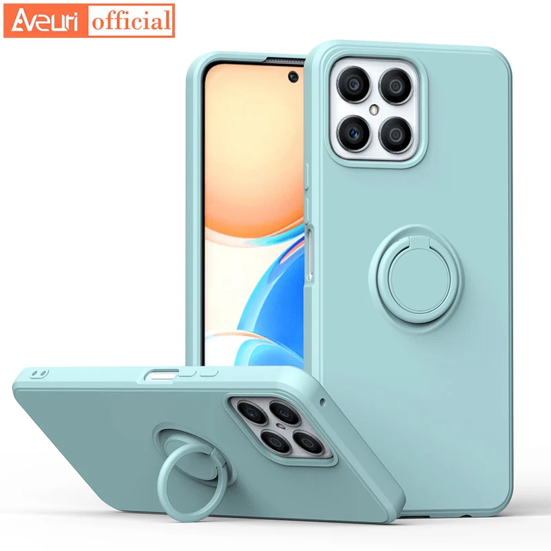 Θήκη σιλικόνης για Honor X8 9C 9X Pro με υγρή επεξεργασία για Huawei P30 P40 Lite E Nova 7i Y7A Y9A Y6P Y7P Y8P, θήκη δαχτυλιδιού τηλεφώνου_voghion.com