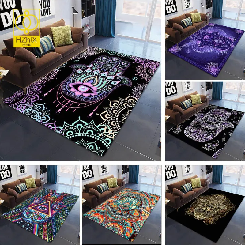 

Hand of Fatima Carpet Children's Bedroom Bedside Area Rugs Bohemian Style Living Room Home Entrance Hallway Non-slip Doormat