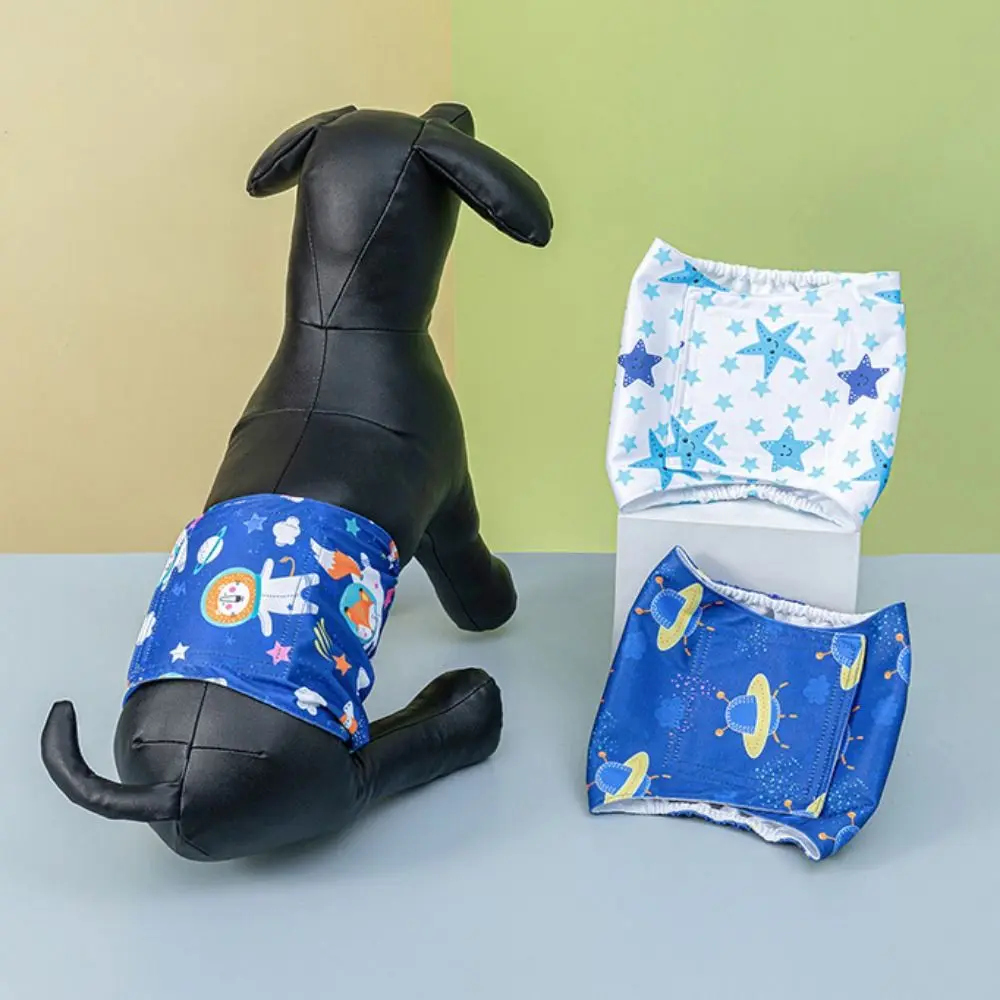 

Leakproof Dog Diaper Wraps Adjustable Highly Absorbent Dog Physiological Pant Pattern Random Washable Dog Cloth Nappies