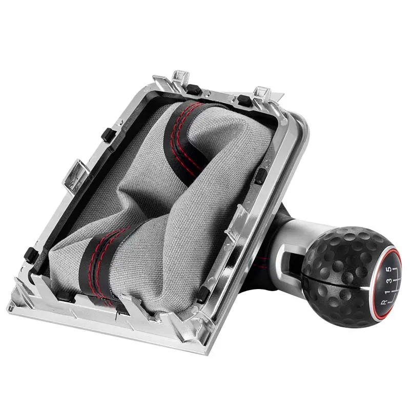 Neues Produkt 5/6-Gang Schaltknauf Schalthebel Handball-Lederbezug Schaltmanschette für VW Golf 7 MK7 VII GTI GTD 2013-2018 – Detail 7