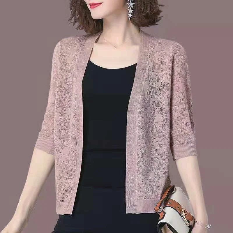 Basic Jackets Women Summer Mother Comfort Simple Hollow Out Tender Fashionable Elegant Design All-match Casual 