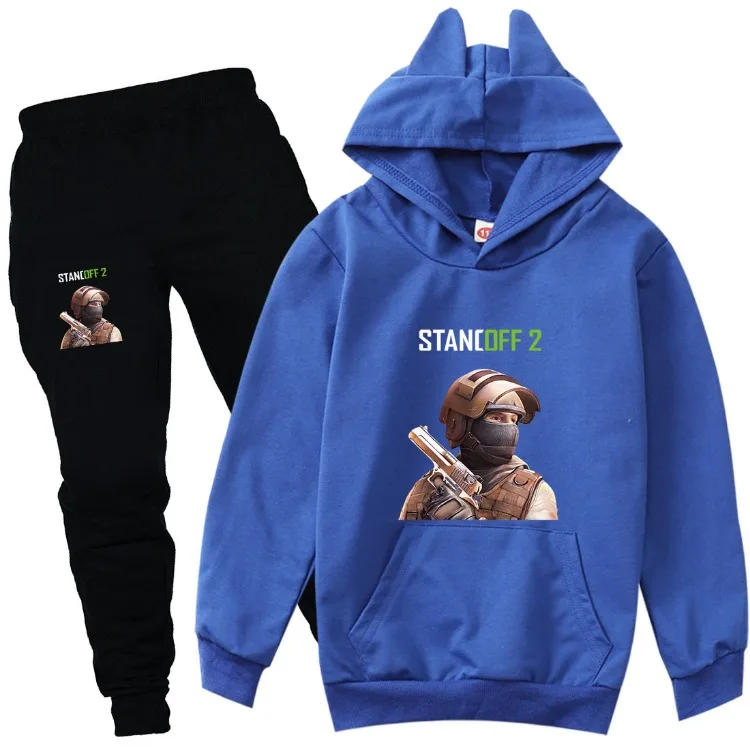 Heißes Spiel Abstands halter 2 Kleidung Kinder Sweatshirts Hoodies Hosen 2 stücke Set Baby Jungen Sportswear Kleinkind Mädchen Trainings anzug Kinder-Sets – Detail 14