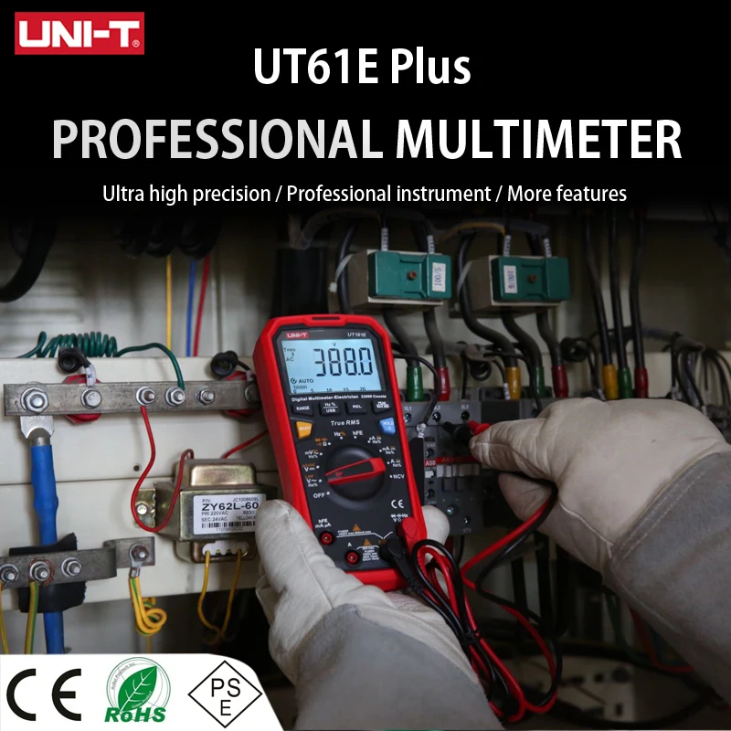 Uni-T Multimetro Digitale Ut61E Plus Series True Rms 1000V Auto Range Tester Professionale Portatile Voltmetro Multimeterac/Dc