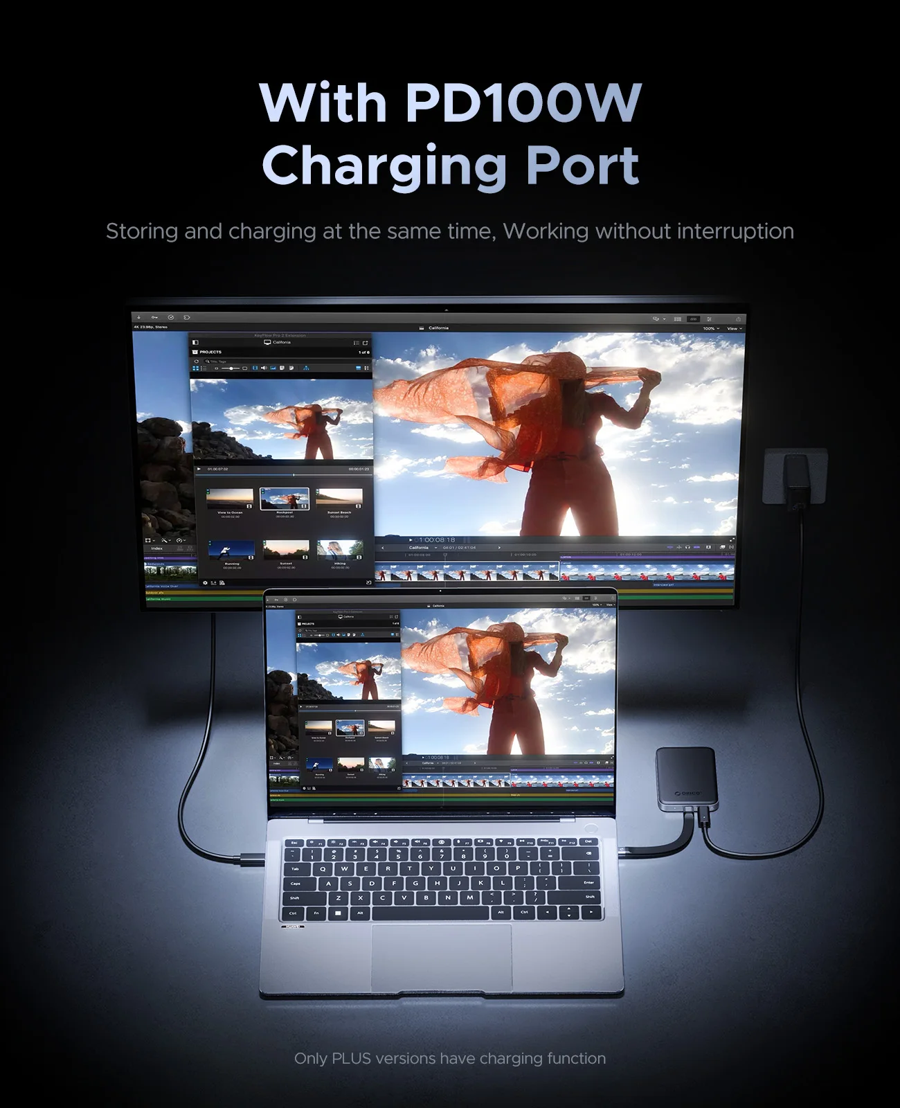 ORICO 마그네틱 외장 SSD 가죽 케이스 (아이폰 17, 16, 15 Pro/Max ProRes 4K ProRes HDR 녹화 및 저장용 휴대용 솔리드 스테이트)